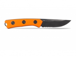 P200 Mk.II - DLC Satin-Schwarz, Wellenschliff, Griff Orange, Lederscheide