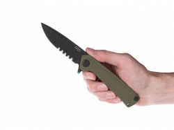 Z100 - DLC, Liner Lock, G10 Olive, Wellenschliff