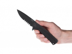 Z100 - DLC, Frame Lock, Duralumin/G10 Schwarz, Wellenschliff