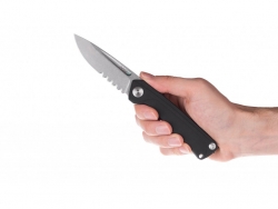 Z200 - Liner Lock, G10 Black, Wellenschliff