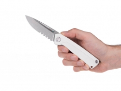 Z200 - Liner Lock, G10 Weiß, Wellenschliff