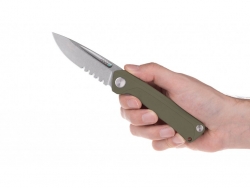 Z200 - Liner Lock, G10 Olive, Wellenschliff