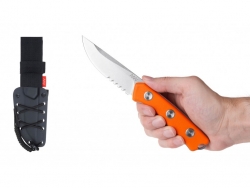 P200 Mk.II - Steinwäsche, Wellenschliff, Griff Orange, Kydexscheide